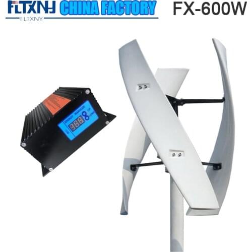 600w 12v 24v 48v vertical axis maglev wind power turbine generator for on grid system with 1000w inverter