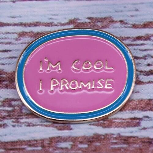 I'm cool I promise funny badge hipster reminder gift for best friend or introvert