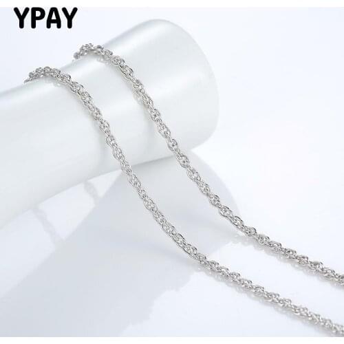 YPAY Genuine 925 Sterling Silver Twisted Chains Necklaces Fit For Pendant Charm Fine Jewelry High Quality Drop Shipping YMN039