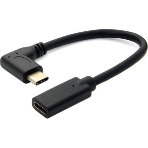 YSAGi 1m 3ft 90 Degree USB 3.1 Type C Male to Female Charge and Data Sync Extender Extension Cord