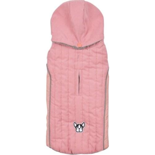 Dog Warm Hoodie Sleeveless Autumn Winter Thicking Flannel Coat Detachable Hat Reflective Velcro Design Pet Dogs Jacket