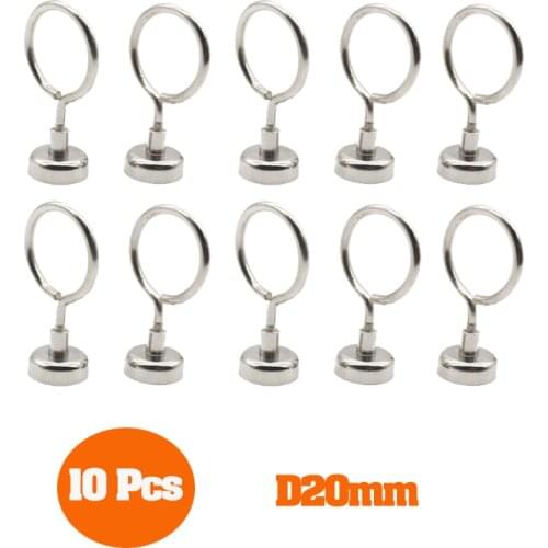 10 Pcs D16 D20mm Magnetic Hanging Hooks Strong Magnet Neodymium Strong Rare Earth magnet Hanger for Home Kitchen Wall Hook