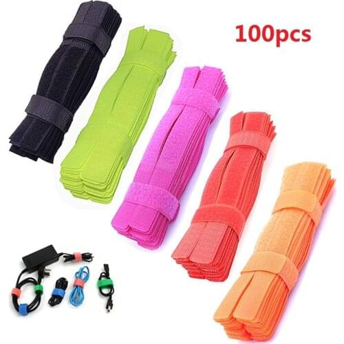 100pcs Nylon Cable Winder Wire Organizer Eearphone Holder Mouse Cord Protector Cable Management For Samsung iPhone Ethernet Wire