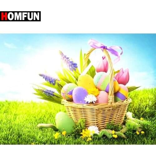 HOMFUN Art 5D Diy Diamond Painting "Easter flower" Diamond Pictures Cross Stitch 3D Rhinestone Embroidery Home Decor A30002