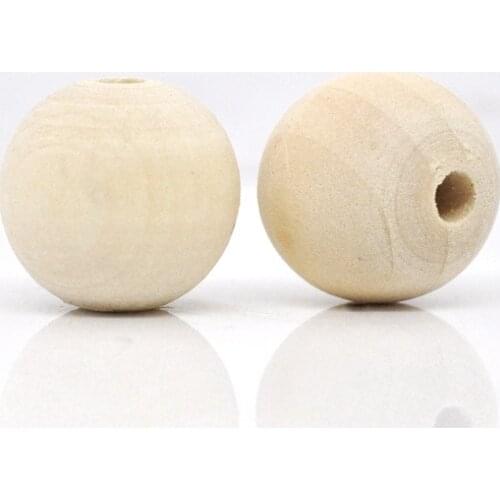 Free Shipping 50pcs Round Wood Spacer Beads 17mm-18mm