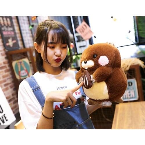 Large 30cm cartoon brown marmot plush toy soft doll pillow toy Christmas gift b1964