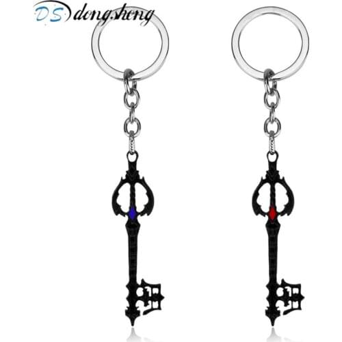 Dongsheng Kingdom Hearts Keychain Sora Black Keyblade Oblivion Forgotten Key Ring Holder Metal Fashion Car Chaveiro Key Chain
