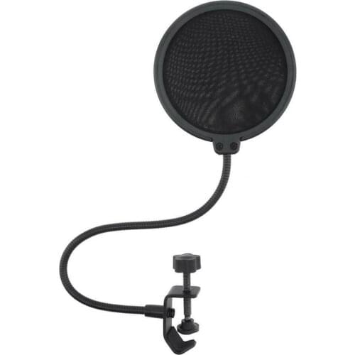 Double Layer Studio Microphone Wind Screen Cover Adjustable Gooseneck Shield Filter Durable EM88