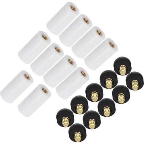 HobbyLane 10pcs/set Cue Tips Billiard Replacement Screw-on Tips with Pool Cue Stick Ferrules