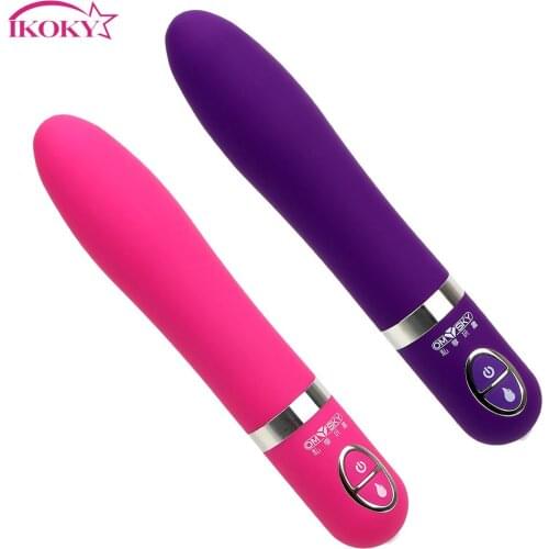 IKOKY Silicone 10 Speed Magic Wand Heating Dildo Vibrator Clitoris Stimulator G-spot Massage Sex Toys for Women Medical