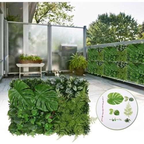 40X60cm Artificial Leaf Privacy Panels Topiary Hedge Plant UV Protection Privacy Screen Garden Fence Backyard Home Decor