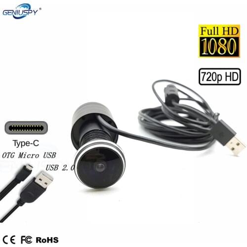 720P 1080P Type C OTG Micro UVC USB Door Peephole Camera USB 2.0 1.8mm Wide Angle Lens Mini Fisheye Door Eye USB Security Camera