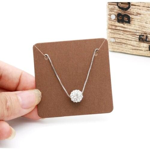 Jewelry Paper Card Wholesale 100pcs/lot 5*5cm Kraft Paper Special Cardboard Jewelry Necklace Pendant Display Packaging Card Tags