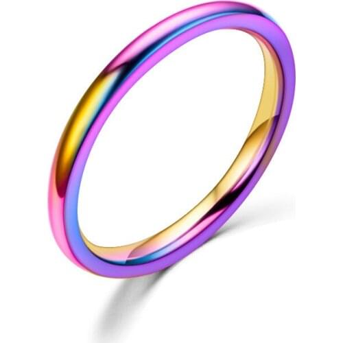 1.5mm Stainless Steel Classical Plain Stackable Wedding Band Ring