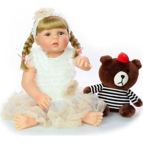 NPK Doll 57cm bebe doll reborn baby girl doll in tan skin full body silicone Bath toy lol dolls Xmas Gift