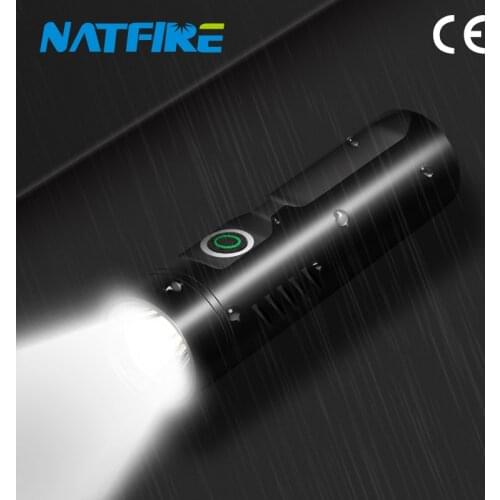 NATFIRE NBX1 LED Flashlight USB Rechargeable 3 Light Modes Water Resistant Pocket Sized Torch for Camping Hiking Emergency Use