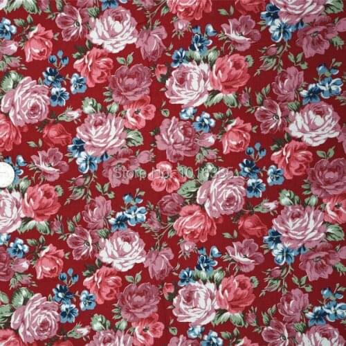 New 145CM Width Vintage Dark Green 100% Cotton Fabric Florals Printed Poplin Fabric Sewing Tissu