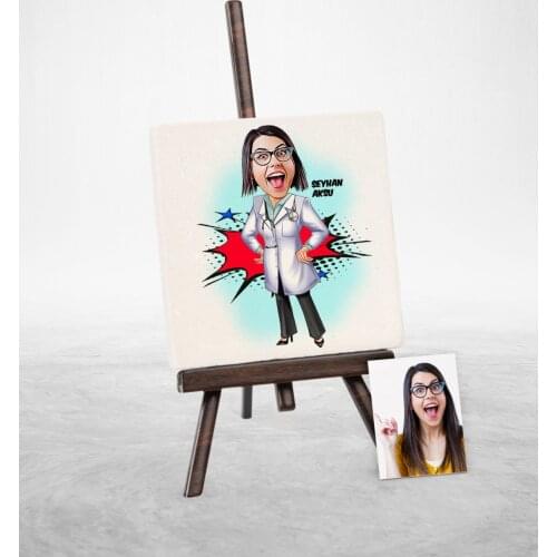 Personalized Doctor Cartoon Şovaleli Natural Stone-2