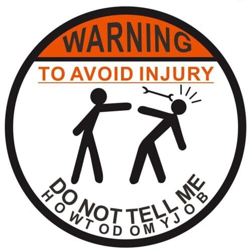 Hot Hot Warning To Avoid Injury Hard Hat Lunch Box Tool Box Helmet Car Sticker Vinyl Laptop Decorative PVC 8cm*8cm