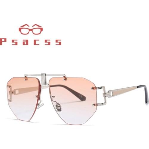 Psacss Steampunk Vintage Sunglasses Women Men 2019 Brand Designer Metal High Quality Gradient Sun Glasses Fashion Mirror UV400
