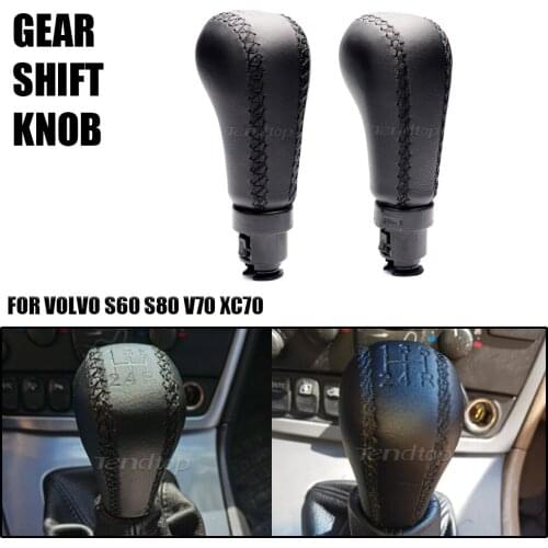 1Pcs 14MM Car Gear Shift Knob For Volvo S60 S80 V70 XC70 Sewing Leather 5 / 6 Speed Manual Shift Lever Handball