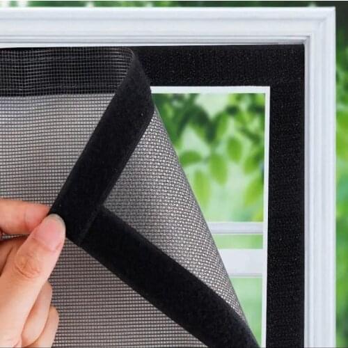 Summer Window Mosquito Nets Indoor Fly-proof Can Be Customized Gray Mesh Black Velcro Detachable Invisible Anti-mosquito Screen