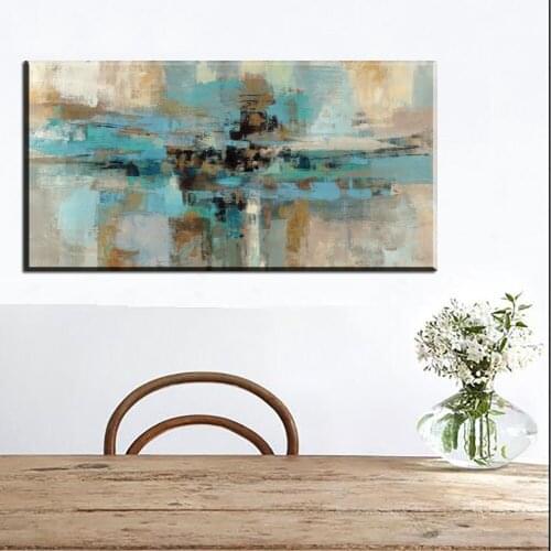 Modern Oil Painting Wall Art Blue Line Canvas Painting Posters and Large Abstract Prints Bedroom Living Room Drop shipping