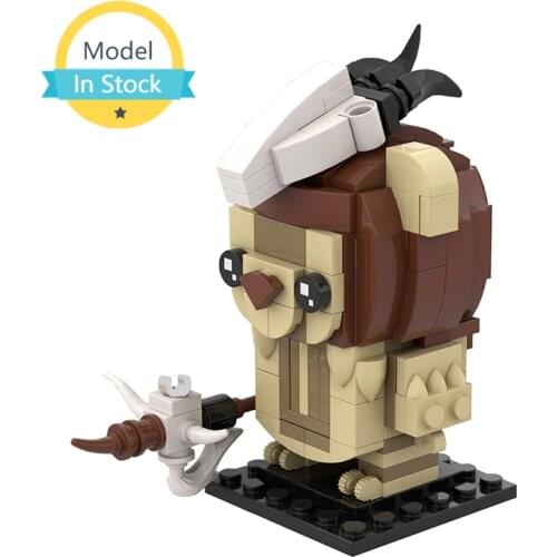 MOC Walking Stick Logray Ewok Brickheadz Building Block By Space Wars Old Man Little Bear Bricks Model for Children Toys Gifts