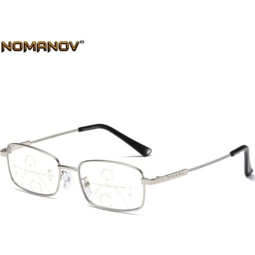 Memory Leg Ultralight Far and Near Silver Progressive Multifocal Anti-blue Reading Glasses +0.75 +1.25 +1.5 +2 +1.75 TO +3.5