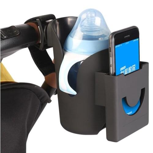 Universal Stroller Cup Holder Multifunctional Creative Stroller Accessories Baby Stroller/Pushchair Black Mobile Phone Holder