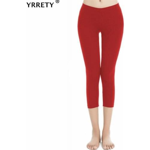 YRRETY Women Legging Candy Colors Mid Calf Pants Fitness Sporting Trousers Hight Waist All Matches Bottoms Fashion Streetwear