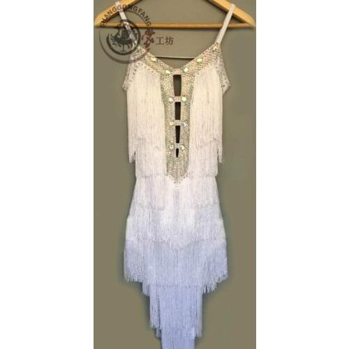 New style latin dance costume sexy stones tassel latin dance dress for women latin dance compeition dresses A90 S-4XL