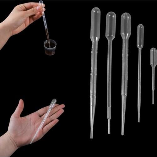 200pcs Transparent Pipettes Disposable Safe Plastic Eye Dropper Transfer For Silicone Mold UV Epoxy Resin Jewelry Making Tools