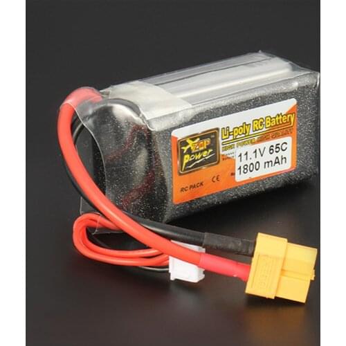 1pcs Rechargeable Lipo Battery ZOP Power 11.1V 1800mAh 65C 3S Lipo Battery XT60 Plug For RC Model