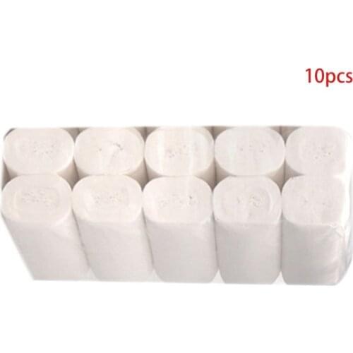 10 Rolls 4-Ply Toilet Paper Ultra Soft Wood Pulp Strong Household Bath Tissues X7YB