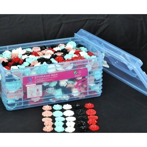 1000Pcs/sets Mixed 16x16mm Resin Flowers Loose Beads Flatback Cabochon Scrapbooking Jewelry Finding Making DIY Accessories