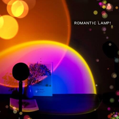 2pcs Red LED USB Rainbow Sunset Light Net Celebrity Livingroom Background Desktop Atmosphere Lamps For Home Decor Accessories