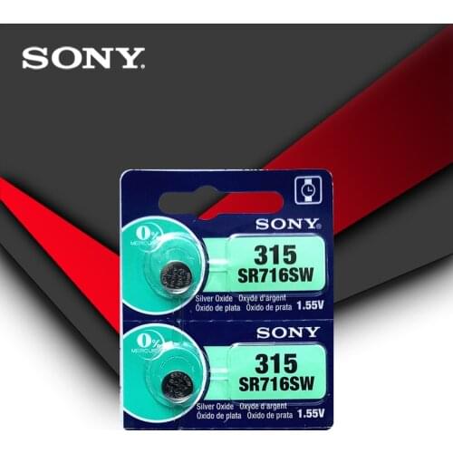 2pc Sony 100% Original 315 SR716 SR716SW EP2012 D315 Cell Button Batteries Silver Oxide men ladies children watches retail card
