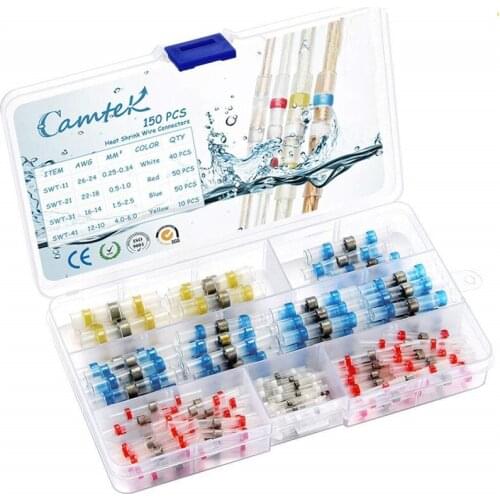 200/100/50pcs Waterproof Heat Shrink Butt Connectors Electrical Wire Splice Cable Crimp Terminals Connectors TP-0320