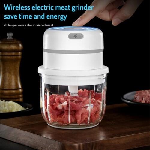 300ml Wireless Portable Electric Garlic Masher Vegetable Meat Grinder Fresh Chili Chopper Charging Mini Durable Kitchen Tool