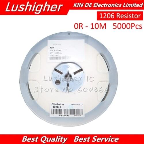 5000Pcs 1206 Resistor SMD 0R ~ 10M Resistors 1/2W 0 1 10 100 150 220 330 Ohm 1K 2.2K 10K 100K 0R 1R 10R 100R 150R 220R 330R