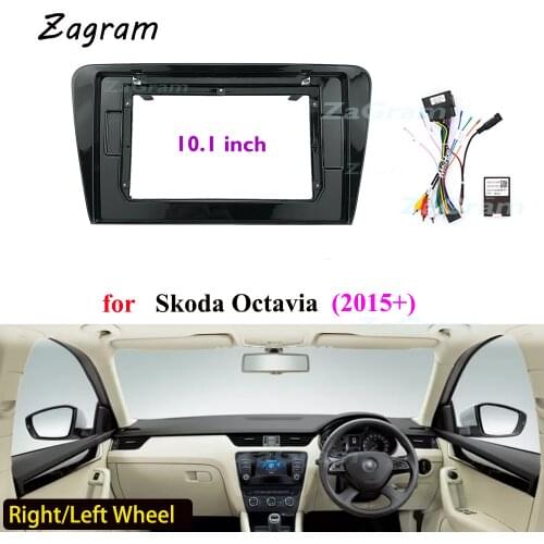ZaGram 10.1 Inch 2 Din Car Video Fascia for SKODA Octavia 2015+ Panel CD DVD Player Audio Frame Dashboard Mount Kit