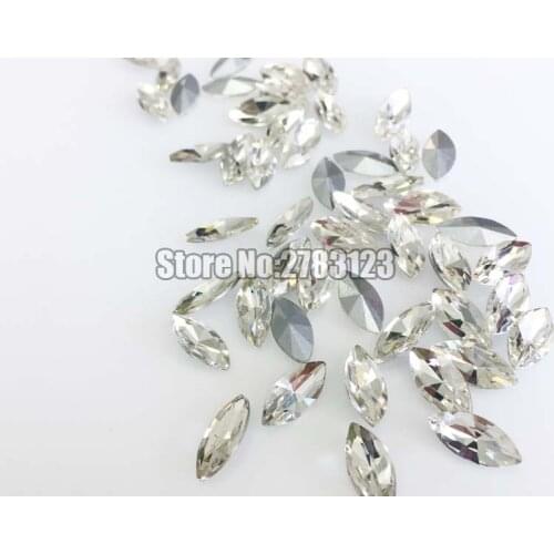 Free shipping Horse eye shape Glass Crystal clear crystal white pointback rhinestones, nail art/phone diy/CClothing accessories