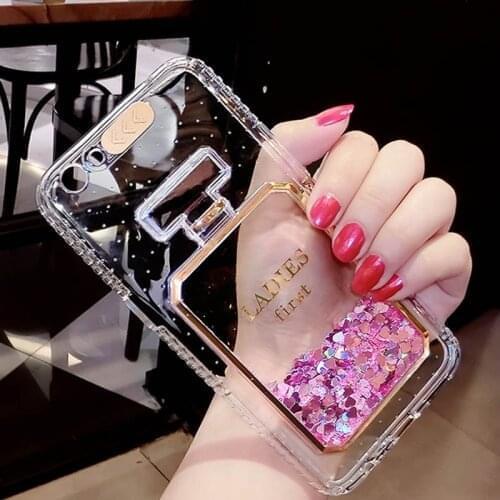 HONGRUNA Hot Girl Pink Glitter Bling Perfume Bottle Dynamic Liquid Quicksand Phone Cases For iphone 8 8Plus 7 7 plus 6S 6 Cover