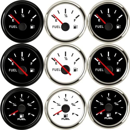 2" 52mm Motorcycle Fuel Level Gauge Car Fuel Oil Level Meter 12-24v E-F Range for Auto Boat Car Pointer Fuel Gauge Free Shipping