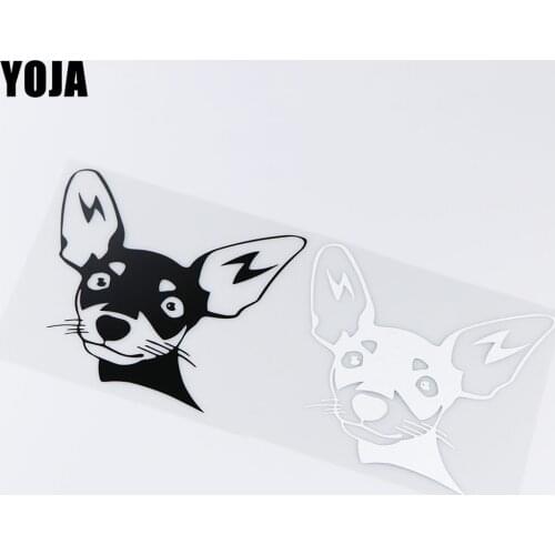YOJA 15.1X13.8CM Cute Chihuahua Animal Body Decoration Stickers Car Accessories ZT4-0236