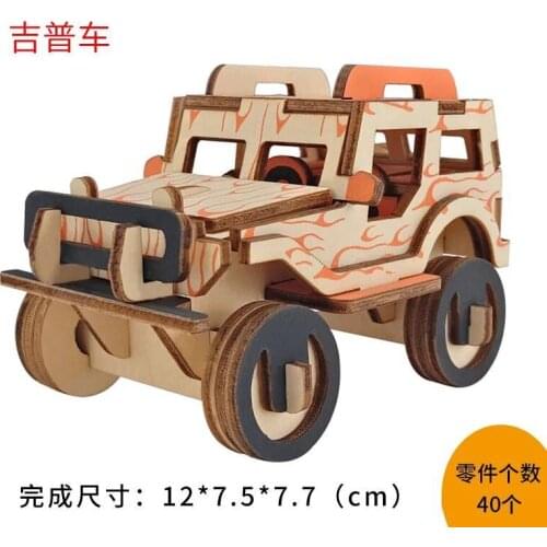 DIY Wood Car Puzzles Model Building Kits 3d Wood Puzzles Education Games For Children Toy Memory Puzzle Pastime Puzzles
