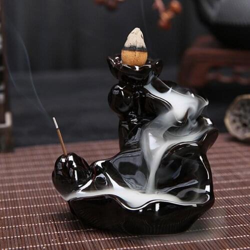 Ceramic Glaze Incense Burner Holder Stand Cones Backflow Censer Fashion Home Office Teahouse Decoration Incense Burner Dragon