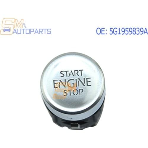 Keyless Start Switch Button Engine Start Stop Button Switch 5G1959839A for VW T-Roc E-Golf Golf 2013-2021 5G1959839 5Q1959839