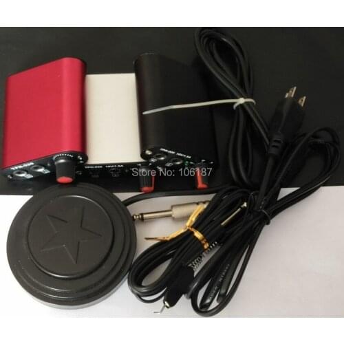 Tattoo Power Supply Kit with Clip Cord +Tattoo Foot Pedal Your Country Plug Tattoo Power Supply Kit Set Mixed Color